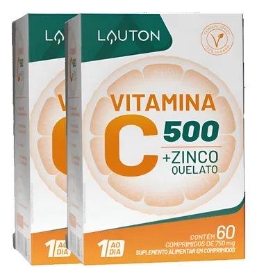 Vitamina C 500mg 120 Cápsulas Lauton Nutrition - Original    Sem Sabor