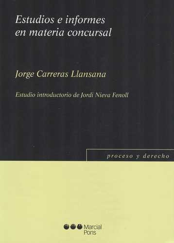 Libro Estudios E Informes En Materia Concursal