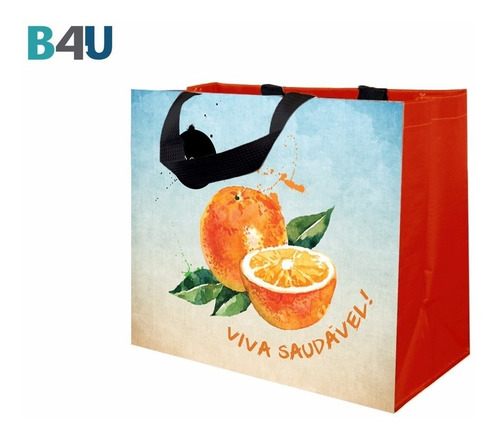 100pcs Ecobags Coleção Frutas - Sacola De Ráfia B4u Bags
