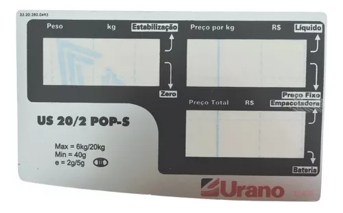 Painel Para Balança Urano Pop S Antigo- Cód 374