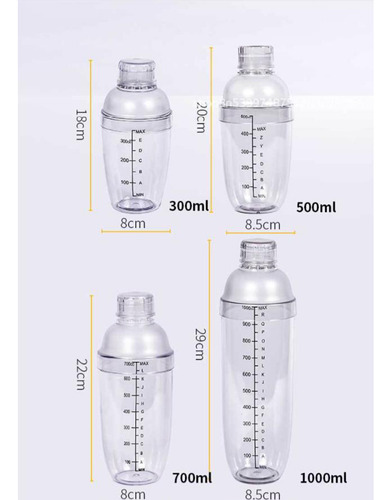 Vaso Para Batido De Manos, 530 Ml, Coctelera Transparente, B