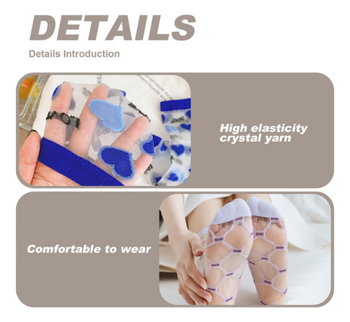 Calcetines Transparentes Para Mujer,5pcs De Verano De Encaje