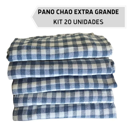 Pano De Chao Atacado Limpeza Saco Xadrez Grande Kit 20 Un