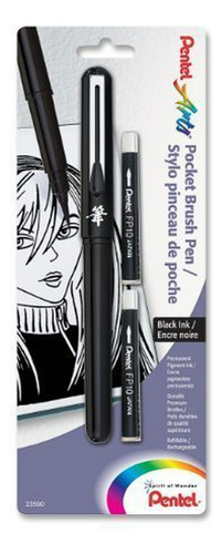 Pentel Artes De Bolsillo Pluma Del Cepillo, Incluye 2 Negro 