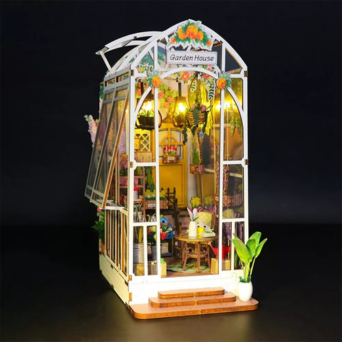 . Kit De Bricolaje Book Nook: Una Casa En Miniatura Con Luz