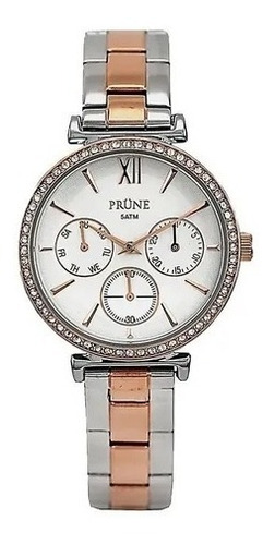 Reloj Mujer Prune Prm-5049-4b Metal Combinado Fondo Blanco