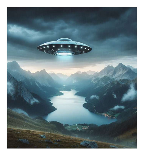 Vinilo 45x45cm Ovni Plato Volador Extraterrestre Alien