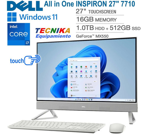 Imagen 2 de 7 de Dell Inspiron 27' Aio Touch I7 16gb 1tb 512gb Nvidia Mx550