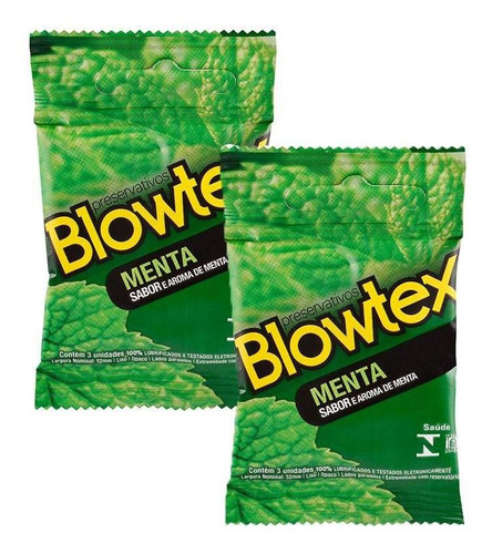 Kit 2 Pacotes Preservativo Blowtex Menta C/ 3 Unidades Cada
