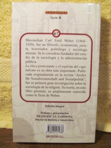 La Ética Protestante Y El Espíritu Del Capitalismo Max Weber
