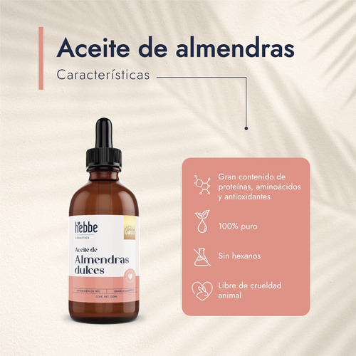 Imagen 3 de 9 de Aceite De Almendras %100 Puro 120ml Frasco Vidrio Gotero