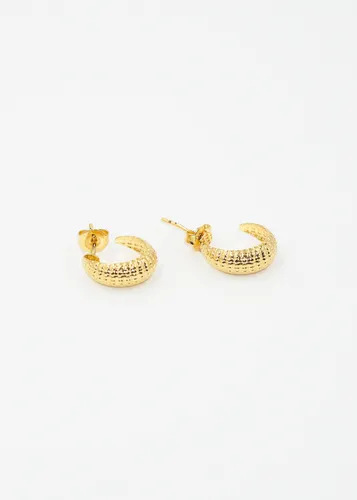 comprar Caravanas Aros Texturizados Enchapado En Oro 18k