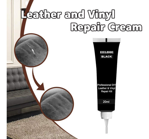 Lalaly Kit Reparacion Piel Negra Para Sofa Vinilo Tapiceria