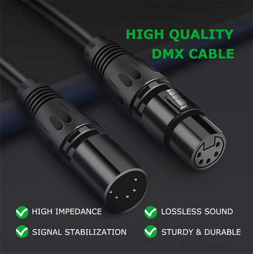 Hosongin Adaptador Cable Xlr Dmx 5 Pine 20 Pie Dmx512 Macho