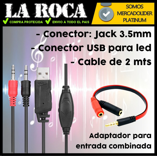 Imagen 5 de 10 de Auricular Gamer Luz Rgb Microfono Gaming Xbox Ps4