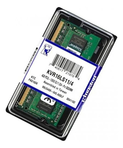 Memoria Notebook 4gb Ddr3l 1600mhz Kingston - Kvr16ls11/4