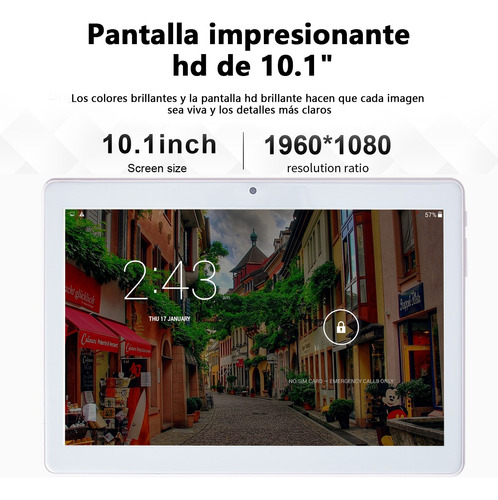 Tableta Mtk6797 Chip 10.1 S10 Rom128gb Y Ram6gb Negro