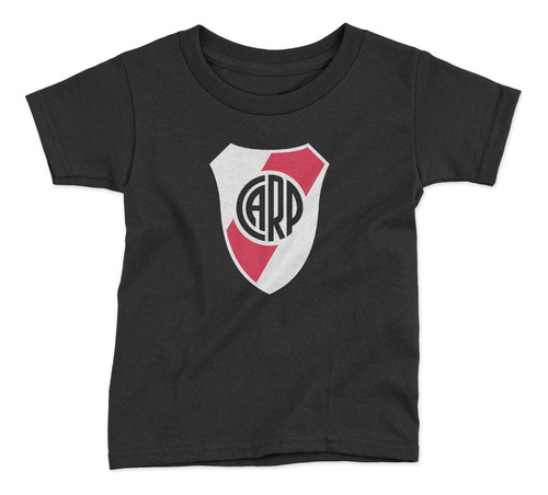 Remera Futbol River Plate Escudo Pecho Negra Talle Niño