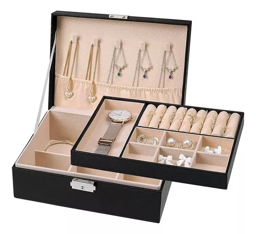 Alhajero Organizador C/ Llave Joyeria Anillos Caja Accesorio