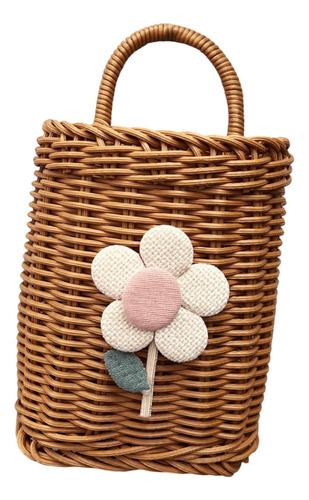 Canasta De Canasta Tejida Cesta Con Decoración De S Flor