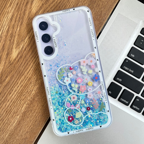 Funda Premium Osito Glitter Liquido Para Samsung S23 Fe 5g