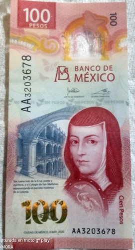 Nuevo Billete De $100 Pesos Mexicanos Con Serie Aa Sor Juana