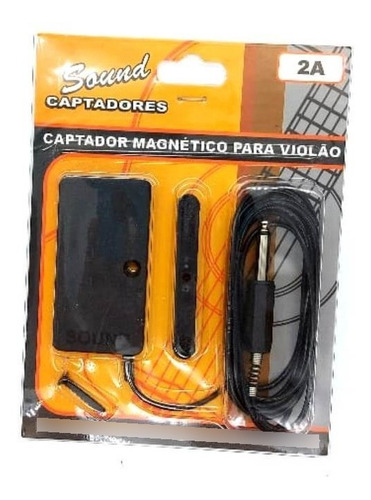 Imagem 2 de 5 de Captador P/ Violão Viola Cavaco De Encaixe 2a Sound C/ Cabo