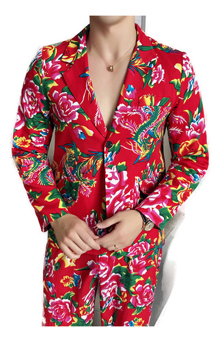 Chaqueta Flower Suits Flower Suits Fashion Northeast Big Tra