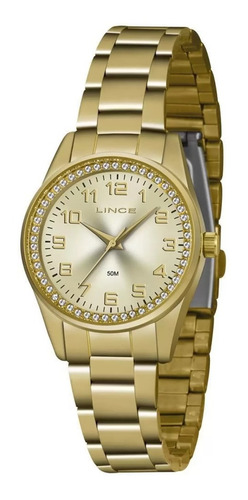 Relogio Lince Feminino Dourado Pequeno Aço Lrgj109l C2kx