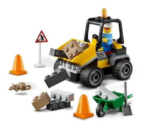 Lego City Caminhoes De Obras Rodoviarias 58 Pcs 60284