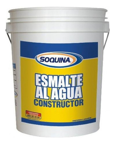 Esmalte Al Agua Constructor 1 Tineta Blanco Soquina Mimbral