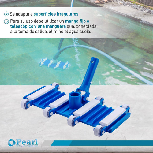 Barrefondo Limpia Piletas Flexible Pearl 8 Ruedas
