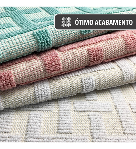1 Tapete Banheiro Absorvente 100% Algodão Ed Nat 40 X 60 M01