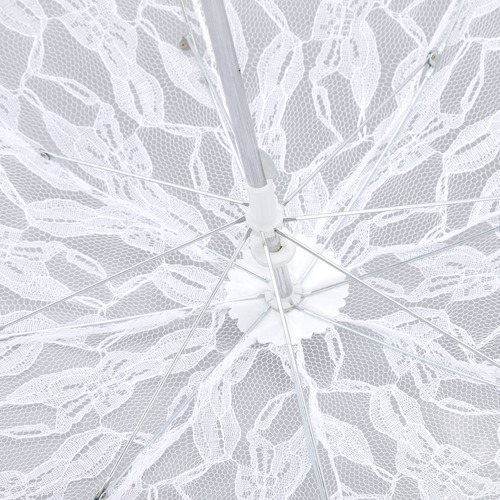 Sombrilla De Encaje Blanco Elegante