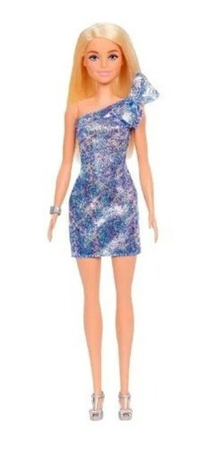 Muñeca Barbie Glitz Vestido Azul Mattel