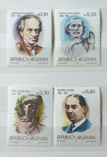 1985 Personalidades Argentinas Ii. Gj 2247/50. Mint