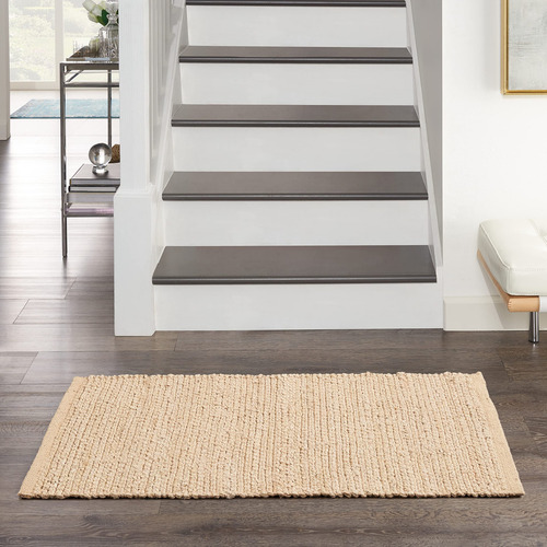 Nourison Alfombra De Yute Natural Liso Blanqueado De 2 X 3 P