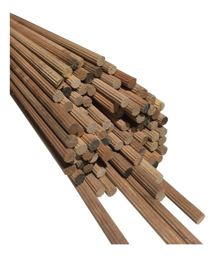 Imagen 1 de 3 de Tarugo Estriado Madera De Coihue, 12mm X 600mm, 10 U.