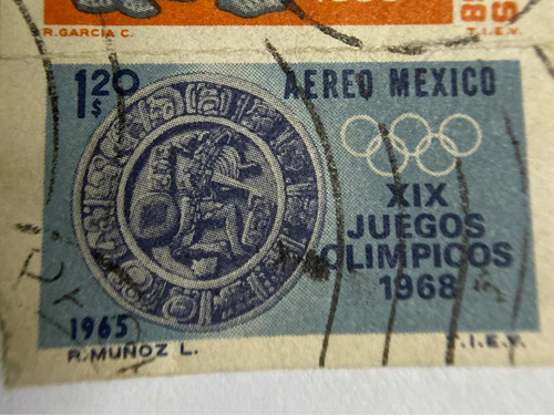 Sello Postal De Mexico De 1965  19 Juegos Olímpicos Mexico