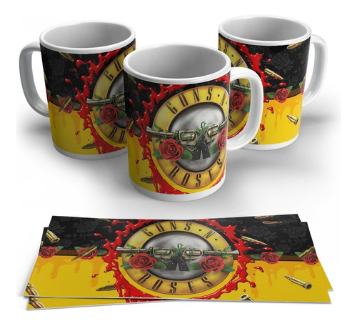 Guns N' Roses Logo Pocillos Mugs Personalizados Regalos Rock