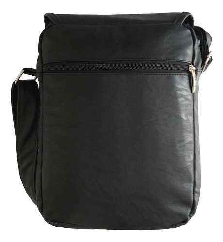 Imagen 2 de 6 de Morral Rênzô Negro, Portatablet 12puLG (28×22×5), Cuero Pu.