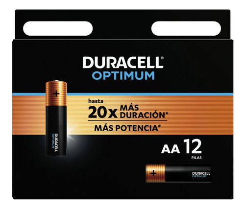 Duracell Pilas Aa Alcalinas Optimum Alto Desempeño 1.5v 12pz