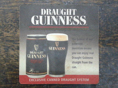 Imagen 1 de 3 de Posavasos Cerveza * Draught Guinness *