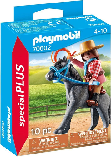 Imagen 1 de 6 de Playmobil Special Plus 70602 Mujer Jinete Del Oeste Caballo