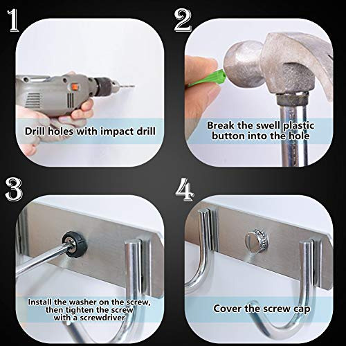 Perchero De Pared Newness Con 3 Ganchos Para Abrigos, Perche