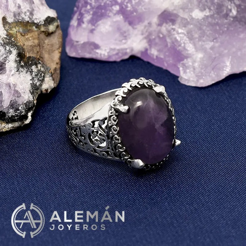Padrísimo Anillo De Plata .925 Modelo Max Amatista 12