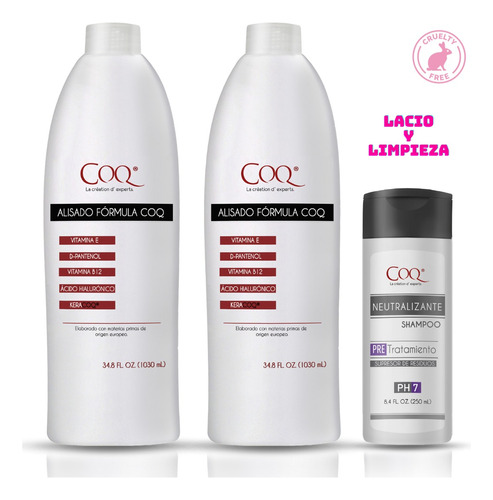 X3: Alisado Profesional Lacio 2 Lts + Shampoo Neutro 250 Ml