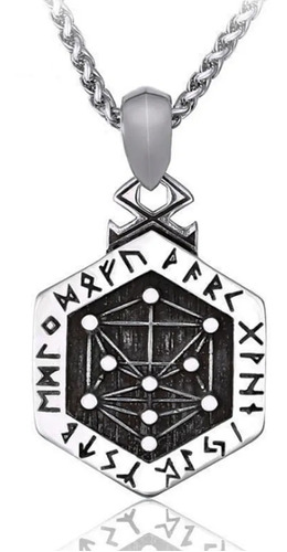 Ghost Store Collar Inoxidable Vegvisir Protección Runas 