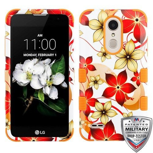 Mybat LG Aristo 2 Hibiscus Flower Romance Orange Tuff