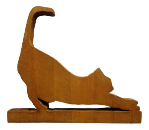 Figura Escultura  Adorno Estatua Silueta, Gato, Madera, 3238